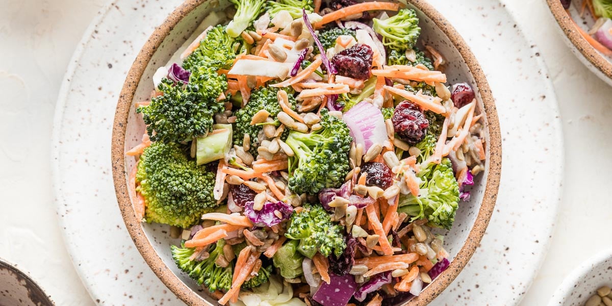 Healthy Broccoli Salad - Nourish and Fete