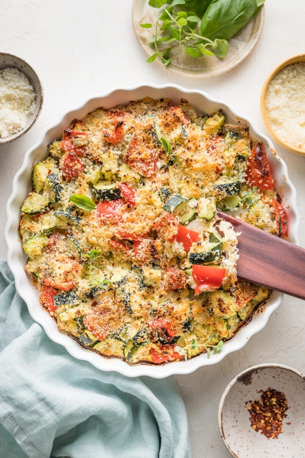 Easy Zucchini Casserole With Feta - Nourish And Fete