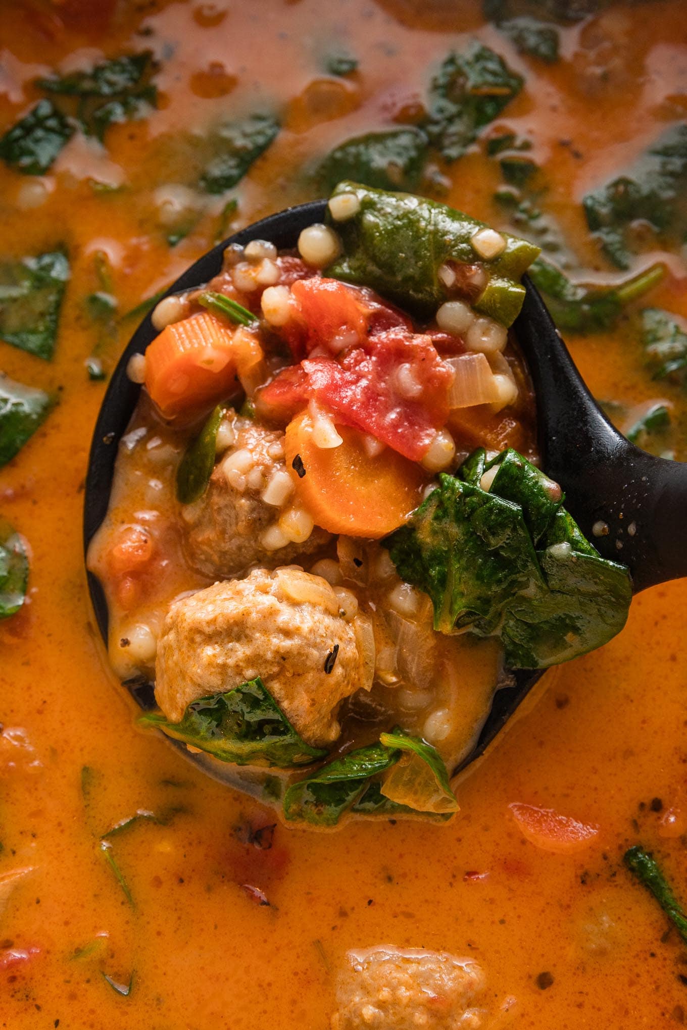 Creamy Tomato Meatball Soup - Nourish and Fete