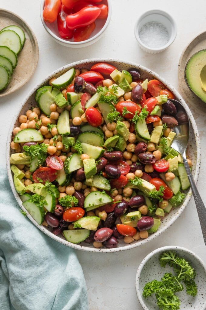 Chickpea Avocado Salad - Nourish and Fete