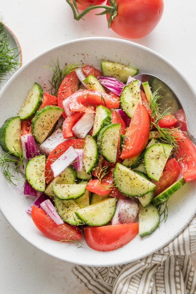 Tomato Cucumber Salad - Nourish and Fete