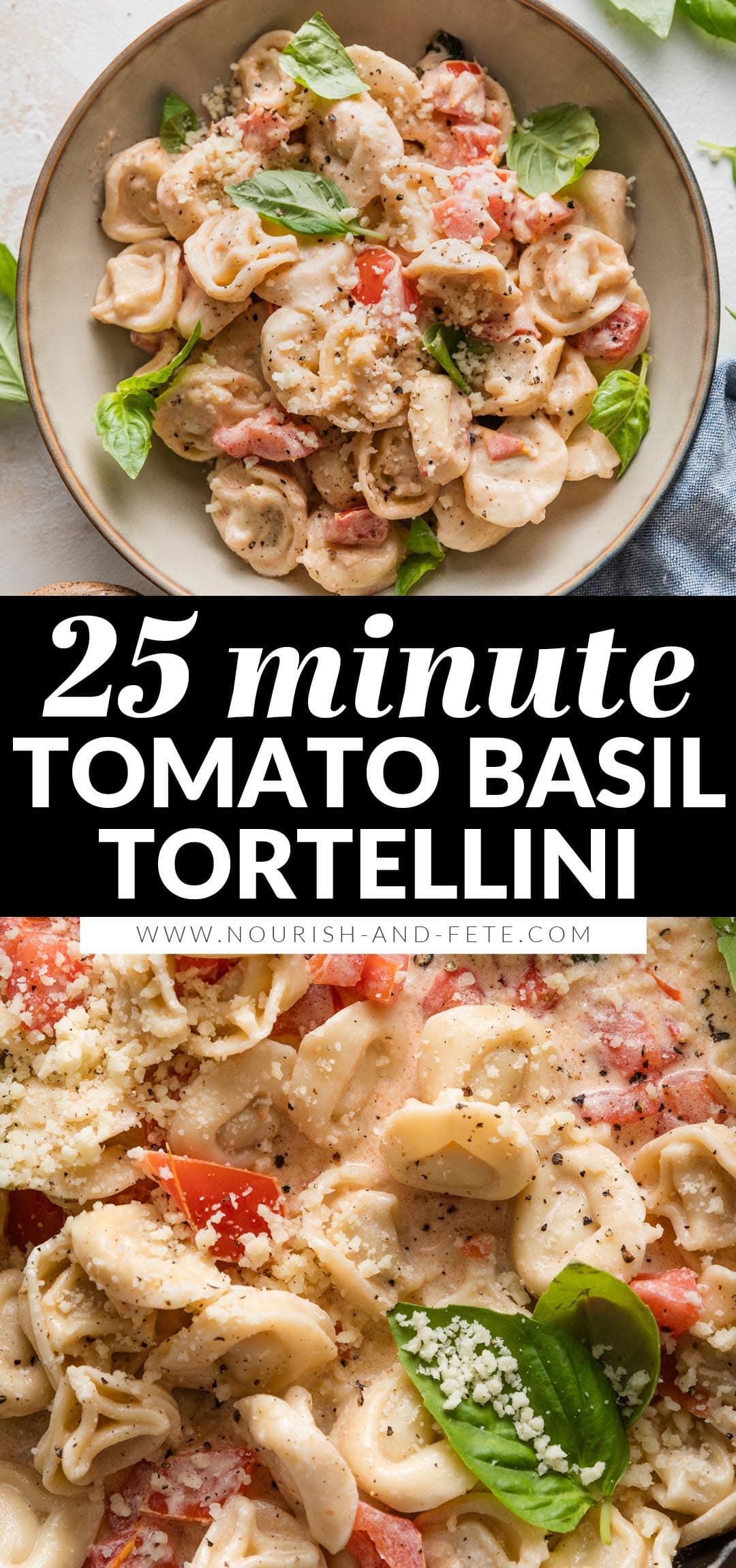 Creamy Tomato Basil Tortellini - Nourish And Fete