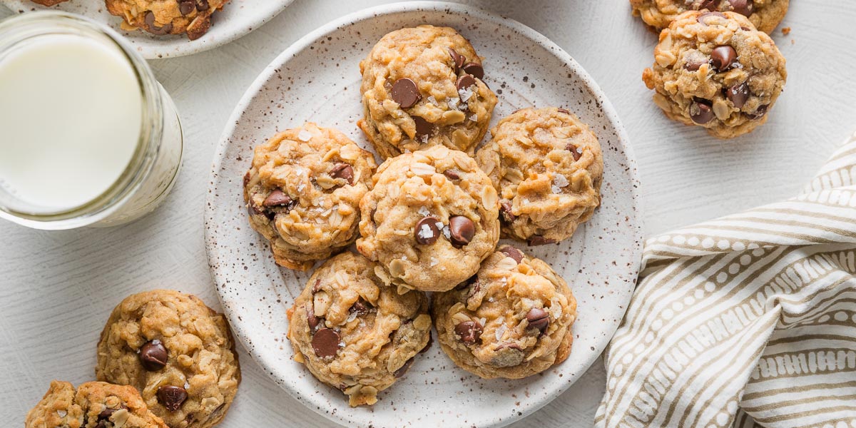 Mini Oatmeal Chocolate Chip Cookies - Nourish and Fete